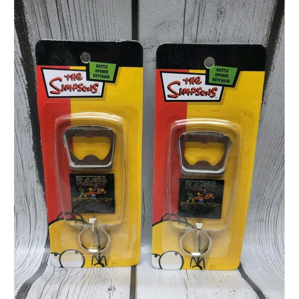 The Simpsons Bottle Opener Keychain Vintage 2007 Springfield Rocks Lot Of 2